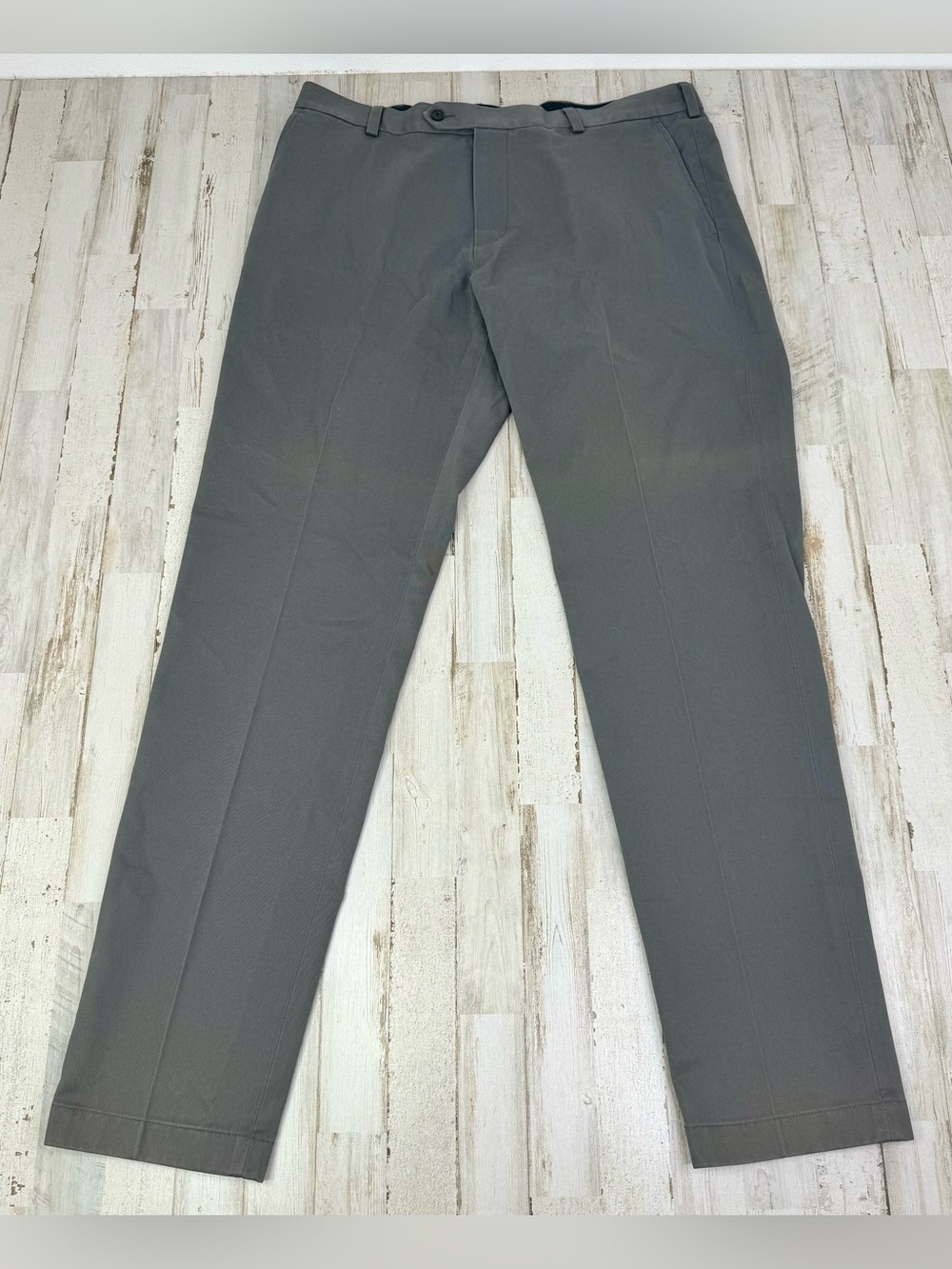 Brooks Brothers Advantage Chino Milano Pleated Khaki Pants Mens 36x34 Gray